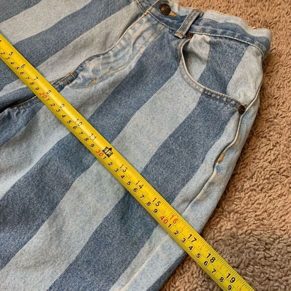 Vintage Paris Sports Slim Straight Jeans 23” Stripe High Rise Tapered - Picture 8 of 10